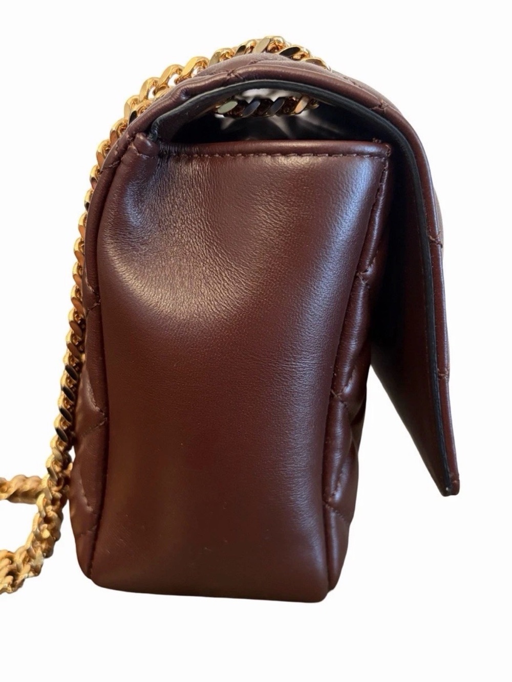 Versace La Medusa Brown Quilted Lambskin Leather Medium Crossbody Shoulder Bag - Picture 12 of 16